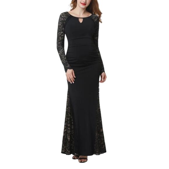 Kimi & Kai Bella Long Sleeve Maternity Maxi Dress Size Small NWOT $98 MSRP - Picture 1 of 7